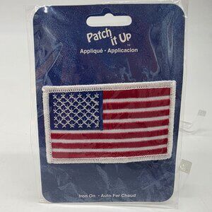 American Flag Iron-On Patch 3x2 Inches For Clothing & Accessories